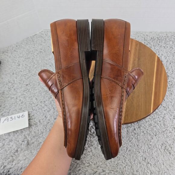 Cole Haan Mens 9.5M Jefferson Grand Brown Leather Casual Lifestyle Penny Loafer